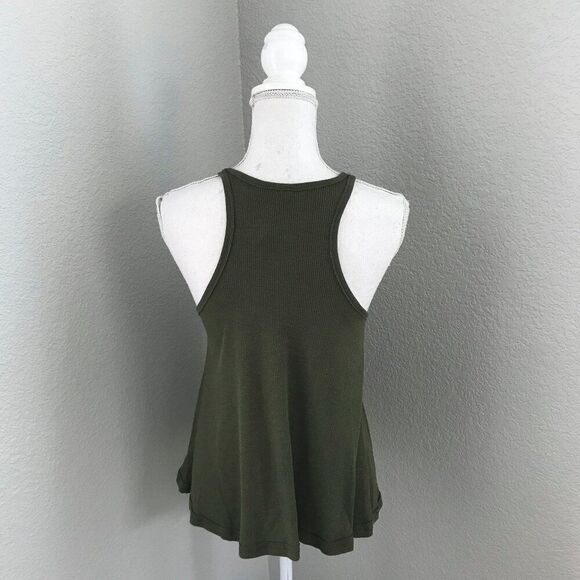 Free People Women Size Small Green Racerback Long Beach Tank Top - Picture 4 of 8